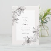 Invitation Lys floraux illustrés classiques Enregistrer la da (Debout devant)