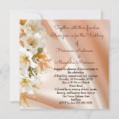 Invitation Lys Mariages d'élite à fleurs Blanche Poche soie (Dos)