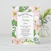 Invitation Lys rose Floral Douche nuptiale Lys d'invitation (Debout devant)