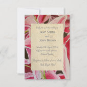 Invitation Lys rose mariage aquarelle art rustique (Devant)