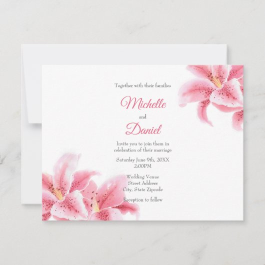 Invitation Lys Stargazer Rose (Devant)