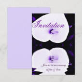 Invitation Lys violet,Invitation d'amour_ (Devant / Derrière)