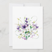 Invitation Lys violets et blancs avec Mariage de vignes verte (Dos)