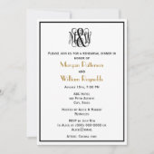 Invitation M Black Vine Script Monogram B&G DIY BG Répétition (Devant)