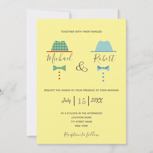 Invitation M. et M. Gay Mariage (Devant)