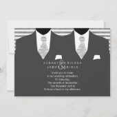 Invitation M. et M. Gray Costume et Cravate Mariage gay (Devant)