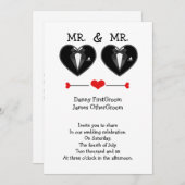 Invitation M. et M. Love Heart Tuxedo Mariage gay (Devant / Derrière)
