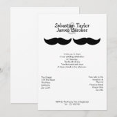 Invitation M. et M. Mustache Mariage (Devant / Derrière)