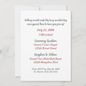 Invitation M. et M. Red Damask Mariage photo Deux pièces (Dos)