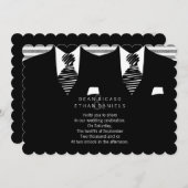Invitation M. et M. Suit et Cravate Gay Mariage (Devant / Derrière)