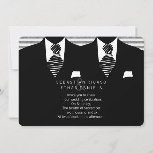 Invitation M. et M. Suit et Cravate Gay Mariage