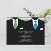 Invitation M. et M. Suit et Cravate Gay Mariage (Debout devant)
