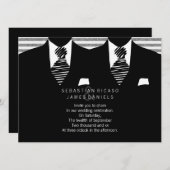 Invitation M. et M. Suit et Cravate Gay Mariage (Devant / Derrière)