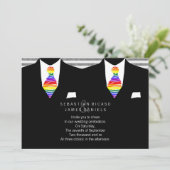 Invitation M. et M. Suit et Rainbow Cravate Mariage gay (Debout devant)