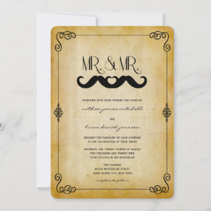 Invitation M. et M. Vintage Paper Gay Wedding d'amour de