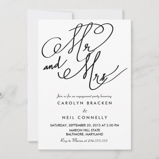 Invitation M. Et Mme Classy Typography (Devant)