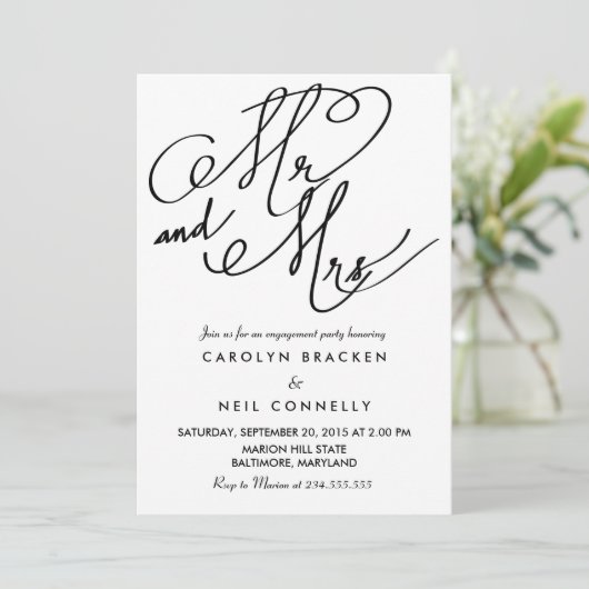 Invitation M. Et Mme Classy Typography (Debout devant)