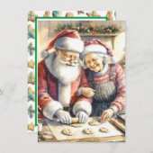 Invitation M. et Mme Claus Baking Cookies Custom Christmas (Devant / Derrière)