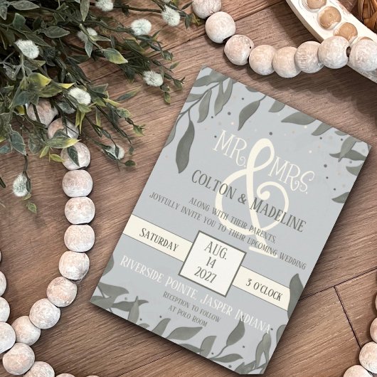 Invitation M. et Mme Elegant Mariage de l'intégrité moderne