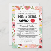 Invitation M. et Mme Fresh Rose Floral Couple Fiançailles Inv (Devant)