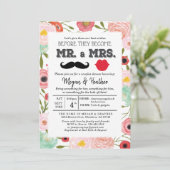 Invitation M. et Mme Fresh Rose Floral Couple Fiançailles Inv (Debout devant)