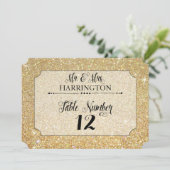 Invitation M. et Mme Modern Fab de parties scintillantes d'or (Debout devant)