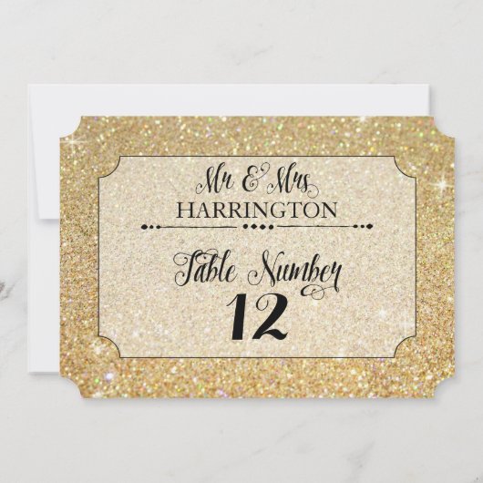 Invitation M. et Mme Modern Fab de parties scintillantes d'or (Dos)
