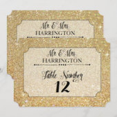 Invitation M. et Mme Modern Fab de parties scintillantes d'or (Devant / Derrière)