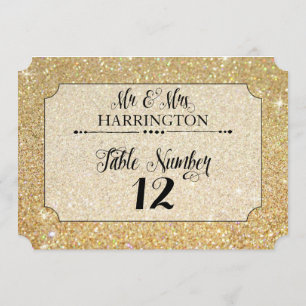 Invitation M. et Mme Modern Fab de parties scintillantes d'or
