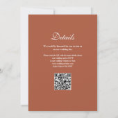 Invitation M. et Mme Moderne Code QR Terre cuite Mariage (Dos)