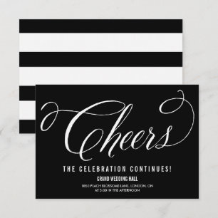 Invitation M. et Mme Noir & Blanc Élégant Écriture Réception