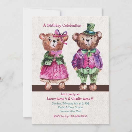Invitation M. et Mme Ours (Devant)