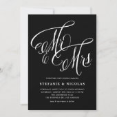 Invitation M. et Mme Rustic Calligraphy Mariage noir (Devant)