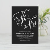 Invitation M. et Mme Rustic Calligraphy Mariage noir (Debout devant)