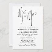 Invitation M. et Mme Typographie Script écriture naturelle I (Devant)