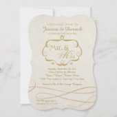Invitation M. et Mme Typography Flourish Scroll Aquarelle (Devant)