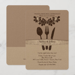 Invitation M. et Mme Ustensiles Dîner de répétition de mariag
