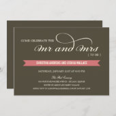 Invitation M. et Mme Wedding shower / Rehearsal Dîner Invitat (Devant / Derrière)