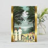 Invitation M&F Champagne Mariage Pailleté (Debout devant)