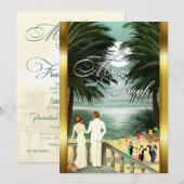 Invitation M&F Champagne Mariage Pailleté (Devant / Derrière)