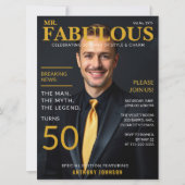 Invitation M. Fabulous 50th Birthday Magazine style de couver (Devant)