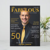 Invitation M. Fabulous 50th Birthday Magazine style de couver (Debout devant)