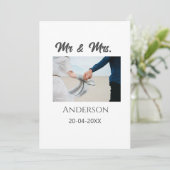 Invitation M. & Mme ajouter nom de famille date année mariage (Debout devant)