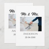 Invitation M. & Mme ajouter nom de famille date année mariage (Devant / Derrière)