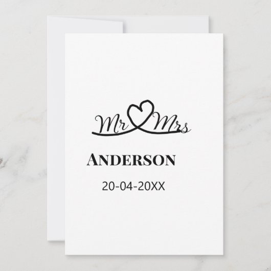 Invitation M. & Mme ajouter nom de famille date année mariage (Devant)