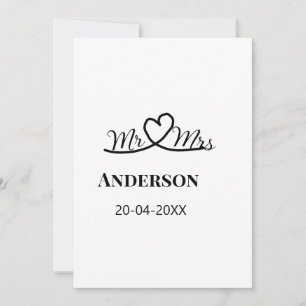 Invitation M. & Mme ajouter nom de famille date année mariage