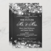 Invitation M. Mme Couples Douche Argent Éclairage (Devant / Derrière)