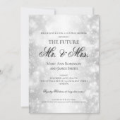 Invitation M. Mme Couples Douche Argent Lumière Shimmer (Devant)