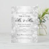 Invitation M. Mme Couples Douche Argent Lumière Shimmer (Debout devant)