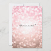 Invitation M. Mme Couples Rose de douche Blush Pink Bokeh Lum (Dos)